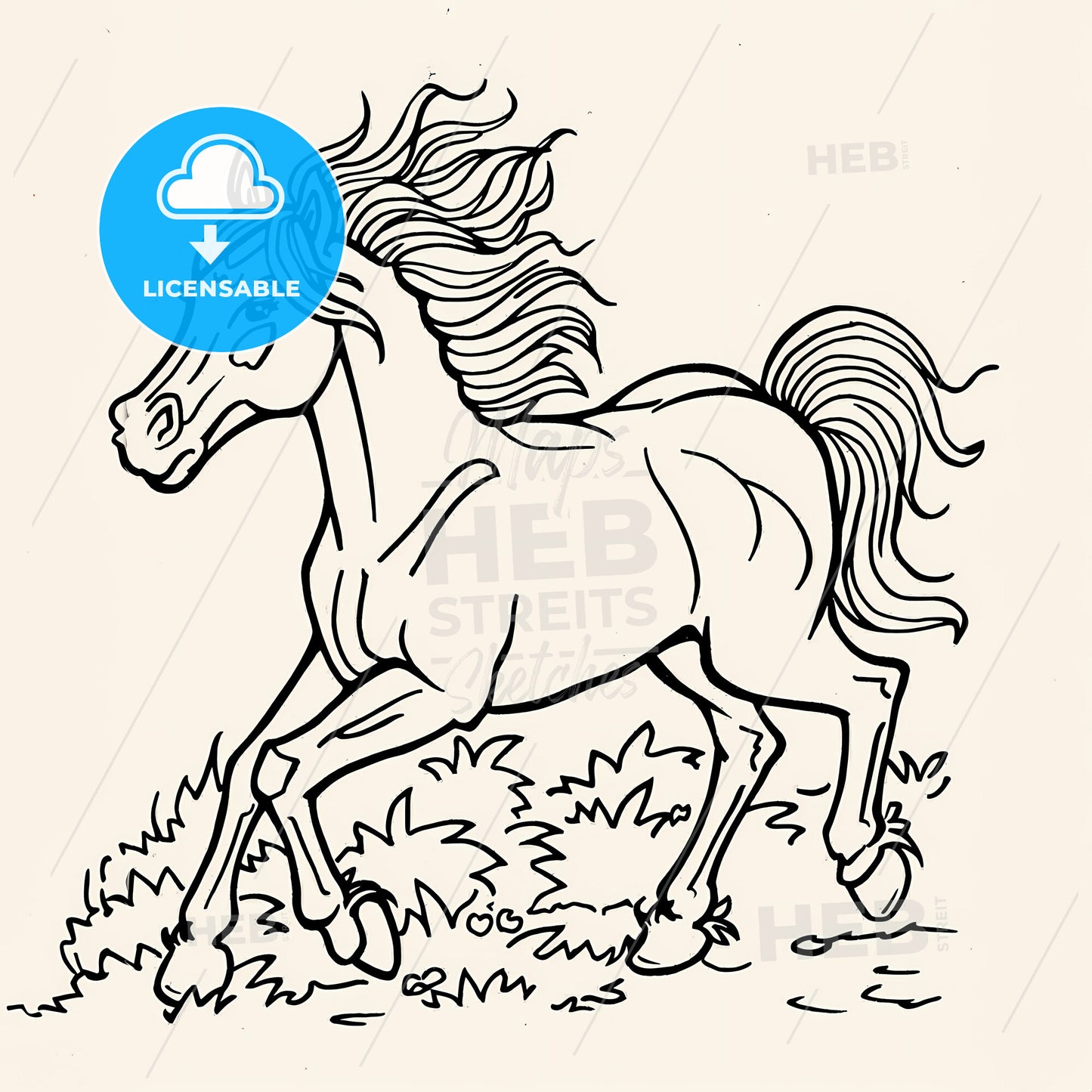 Stallion - A Horse Running With A Long Mane