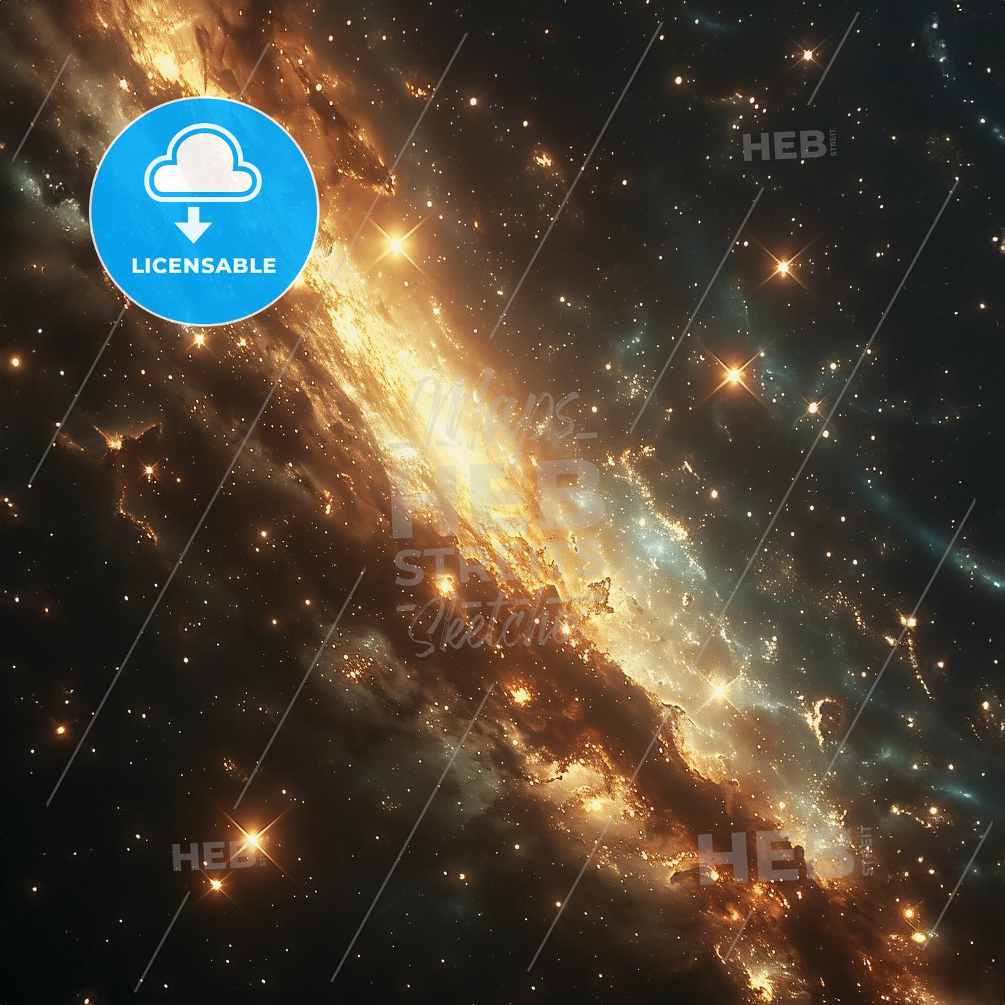 Stars and Scars: The Cosmic Canvas - A galaxy in space with stars