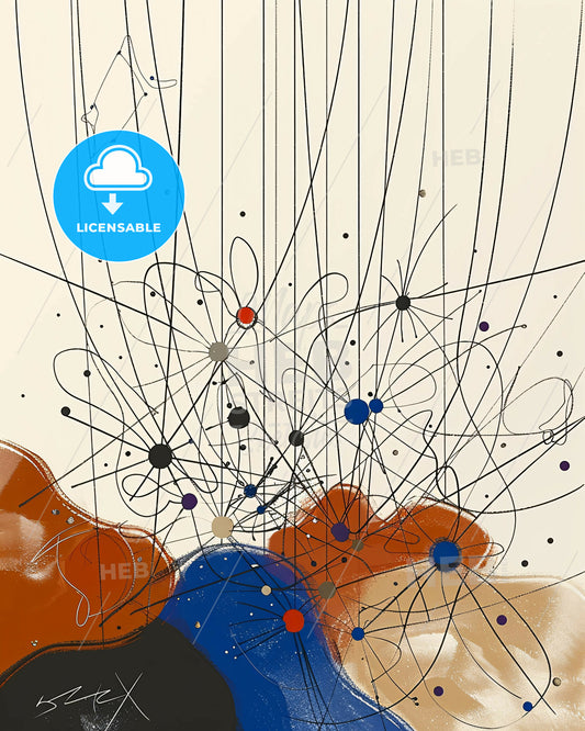 Minimalist Starry Night Art - A close up of a painting