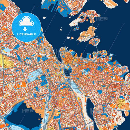 Colorful Stavanger Street Map with Labels and Buildings