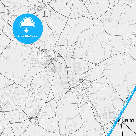 Steinfurt, Germany light map with streetnames, citynames and districts