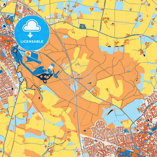 Colorful Steinfurt Street Map with Labels and Buildings