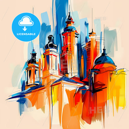 Vibrant Sterling Heights, Michigan - A Colorful Painting Of A Building