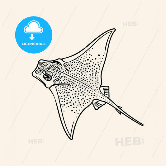 Stingray Sea Animal - A Black And White Drawing Of A Stingray