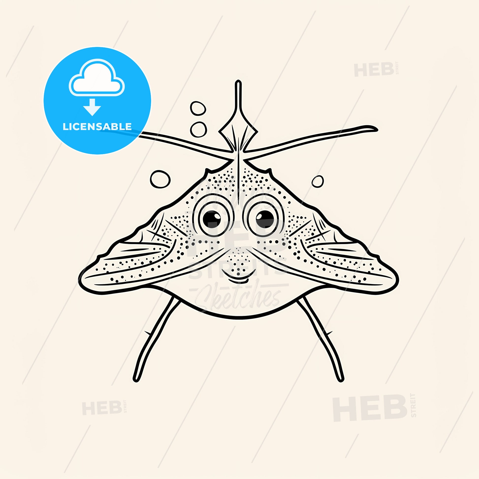 Stingray Sea Animal - A Cartoon Of A Stingray