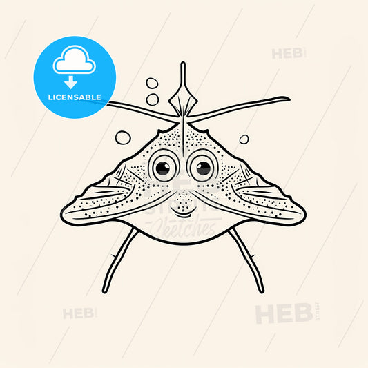 Stingray Sea Animal - A Cartoon Of A Stingray