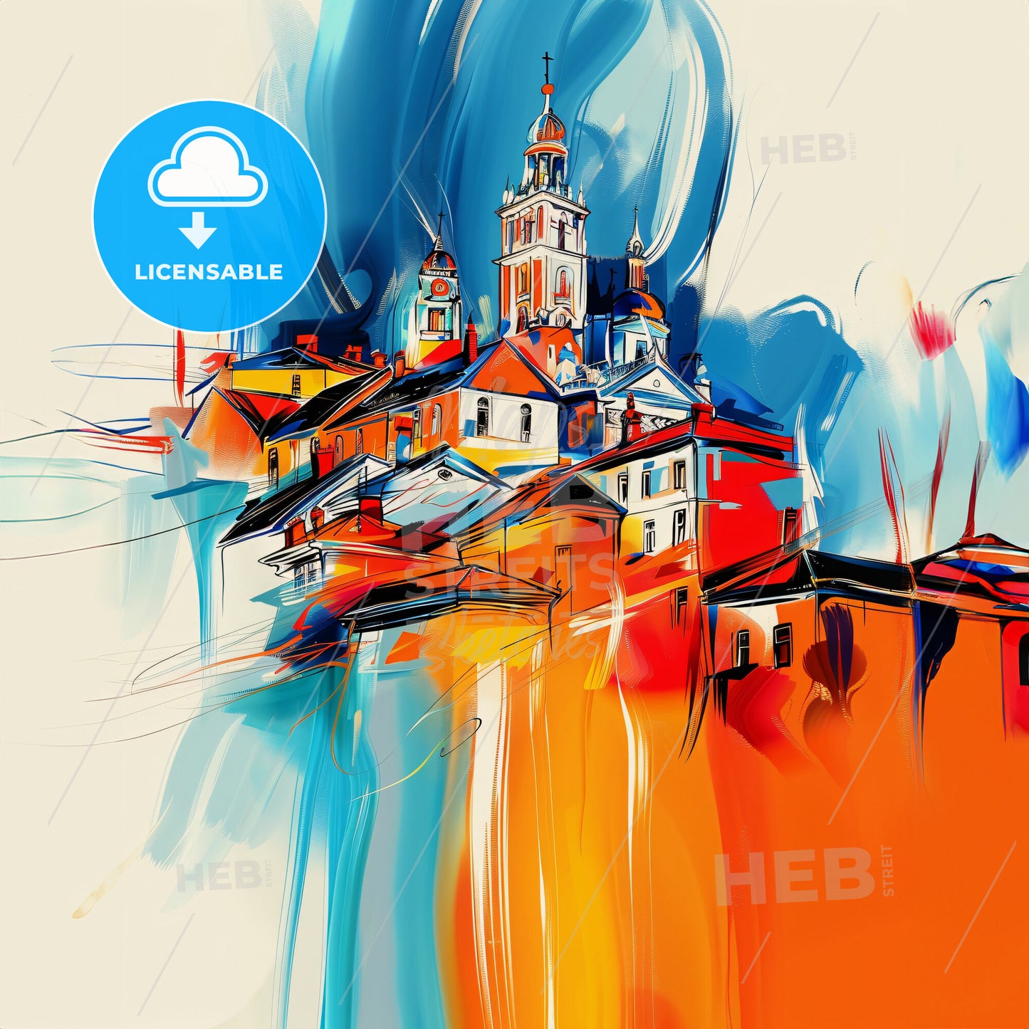 Vibrant Stoke-On-Trent, England - A Painting Of A Building