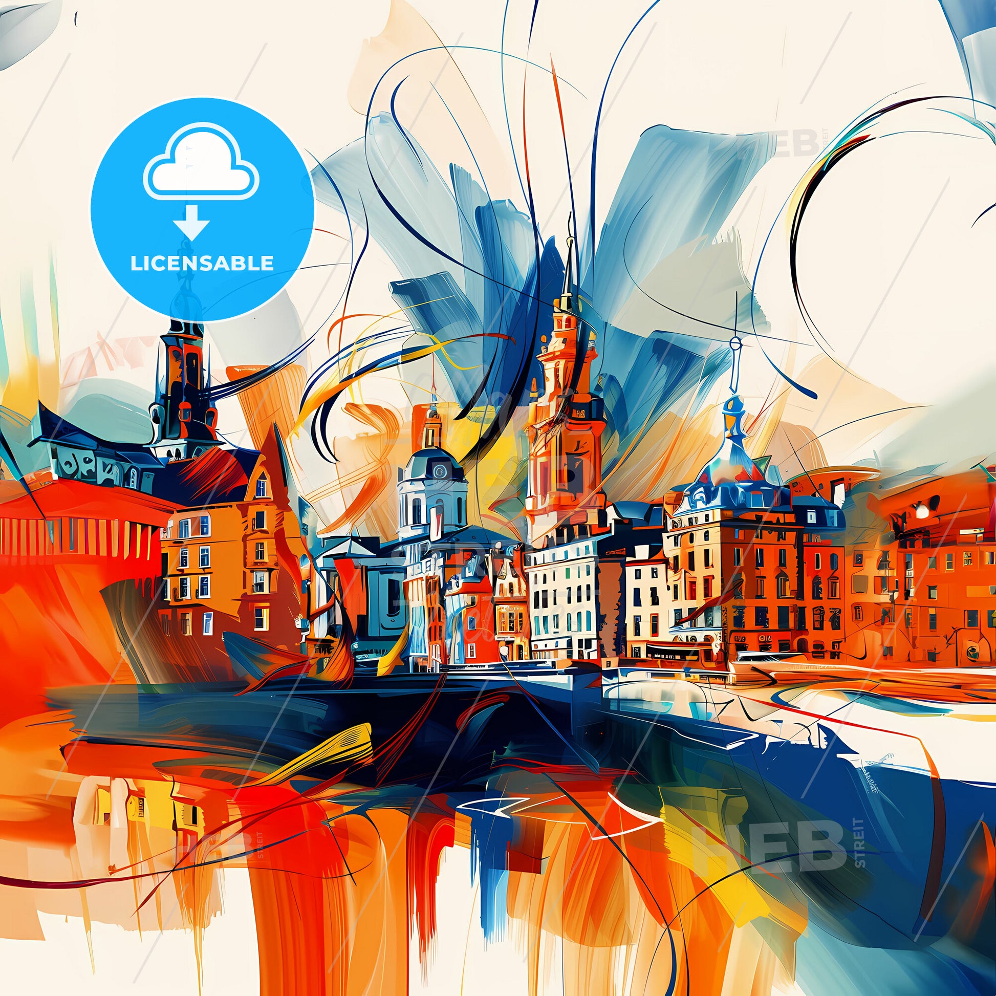 Vibrant Stoke-On-Trent, England - A Colorful Painting Of A City