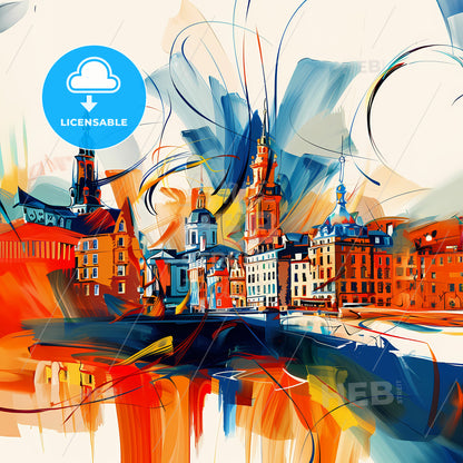 Vibrant Stoke-On-Trent, England - A Colorful Painting Of A City