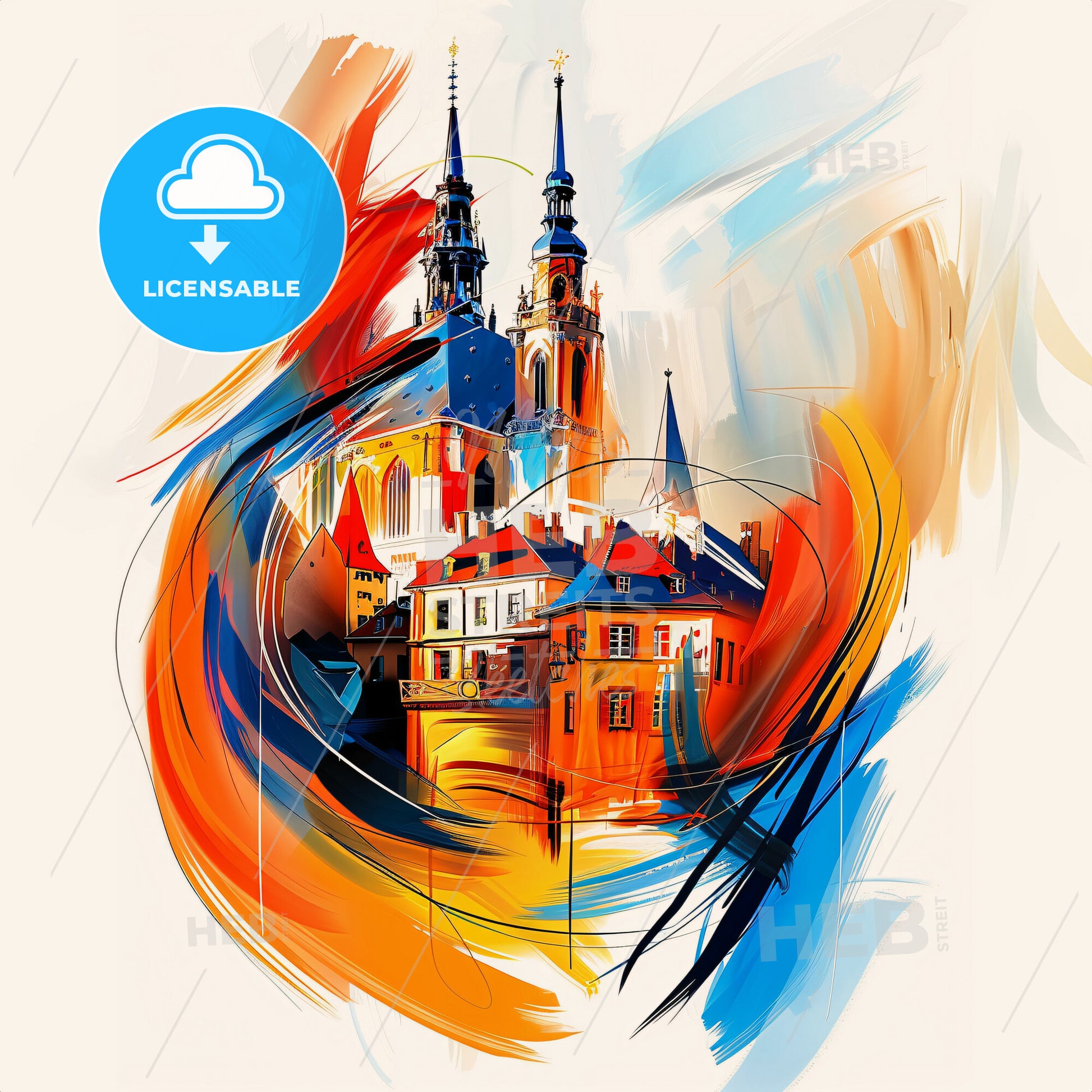 Vibrant Strasbourg, France - A Colorful Painting Of Buildings