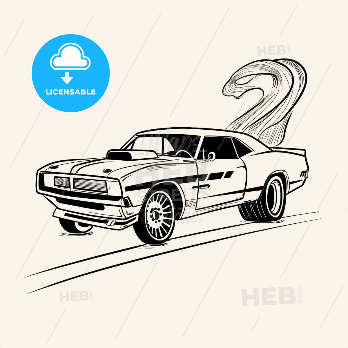 Street Racing Sketch Street Racing Car - A Black And White Drawing Of A Car – HEBSTREITS