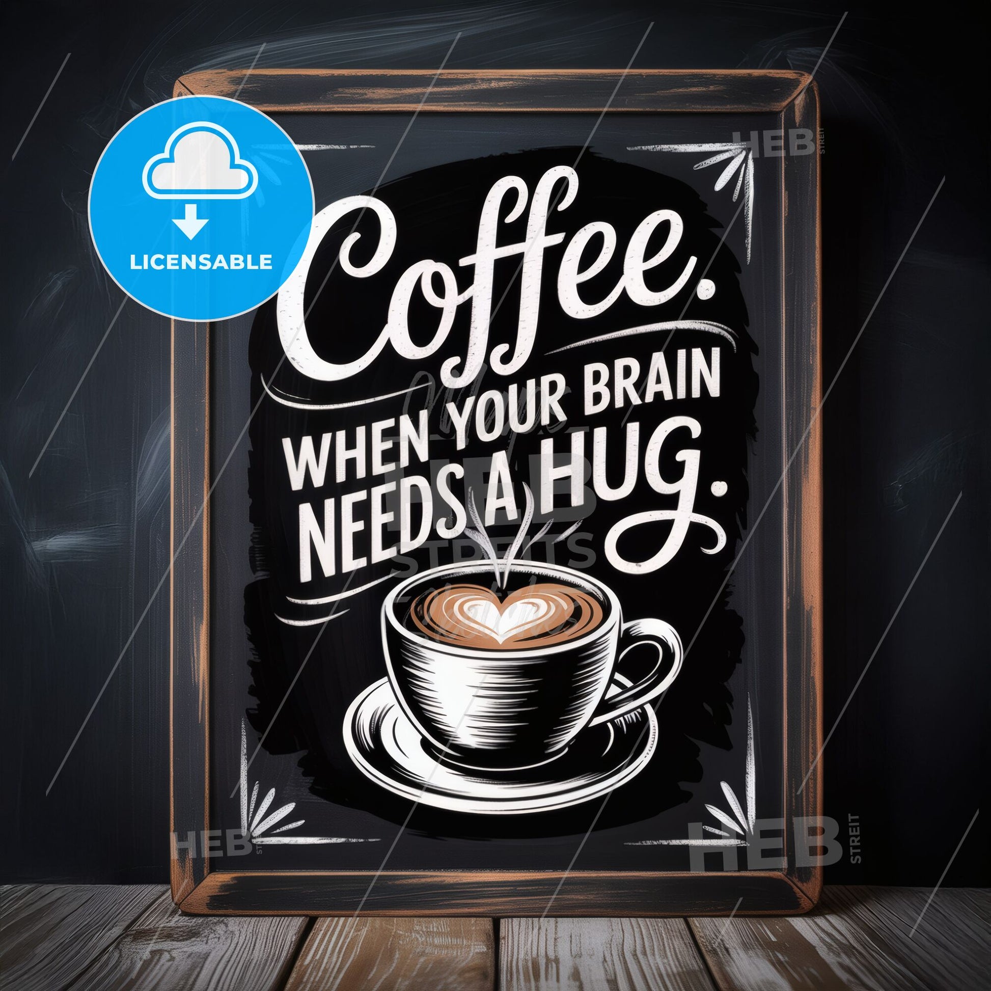 Stylish Coffee Print: A Warm Reminder That Your Brain Needs A Hug On Busy Days.