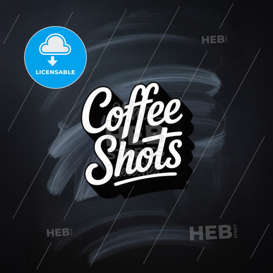 Stylish Coffee Shots Logo on Chalkboard Background for Beverage Branding and Café Promotions