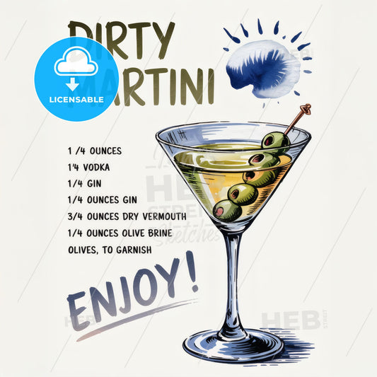 Stylish Dirty Martini Recipe Art: A Festive Blend of Elegance and Flavor