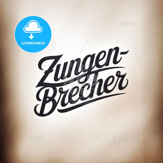 Stylish handwritten typography 'Zungen-Brecher' on a soft gradient background for modern branding and design projects.