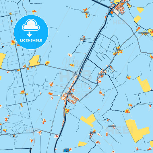 Colorful Súdwest-Fryslân Street Map with Labels and Buildings