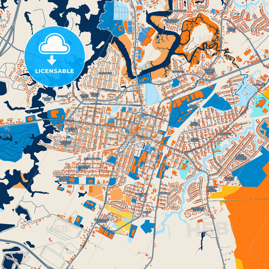 Colorful Suffolk Street Map with Labels and Buildings