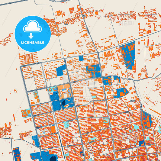 Colorful Suihua Street Map with Labels and Buildings