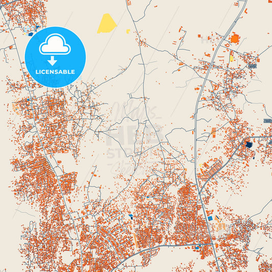Colorful Suleja Street Map with Labels and Buildings