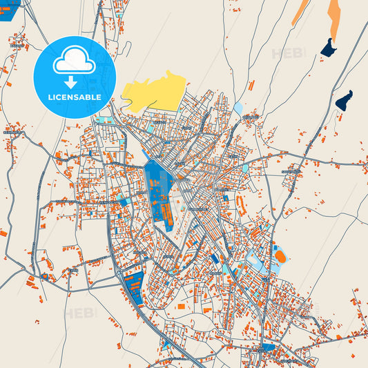 Colorful Suluova Street Map with Labels and Buildings