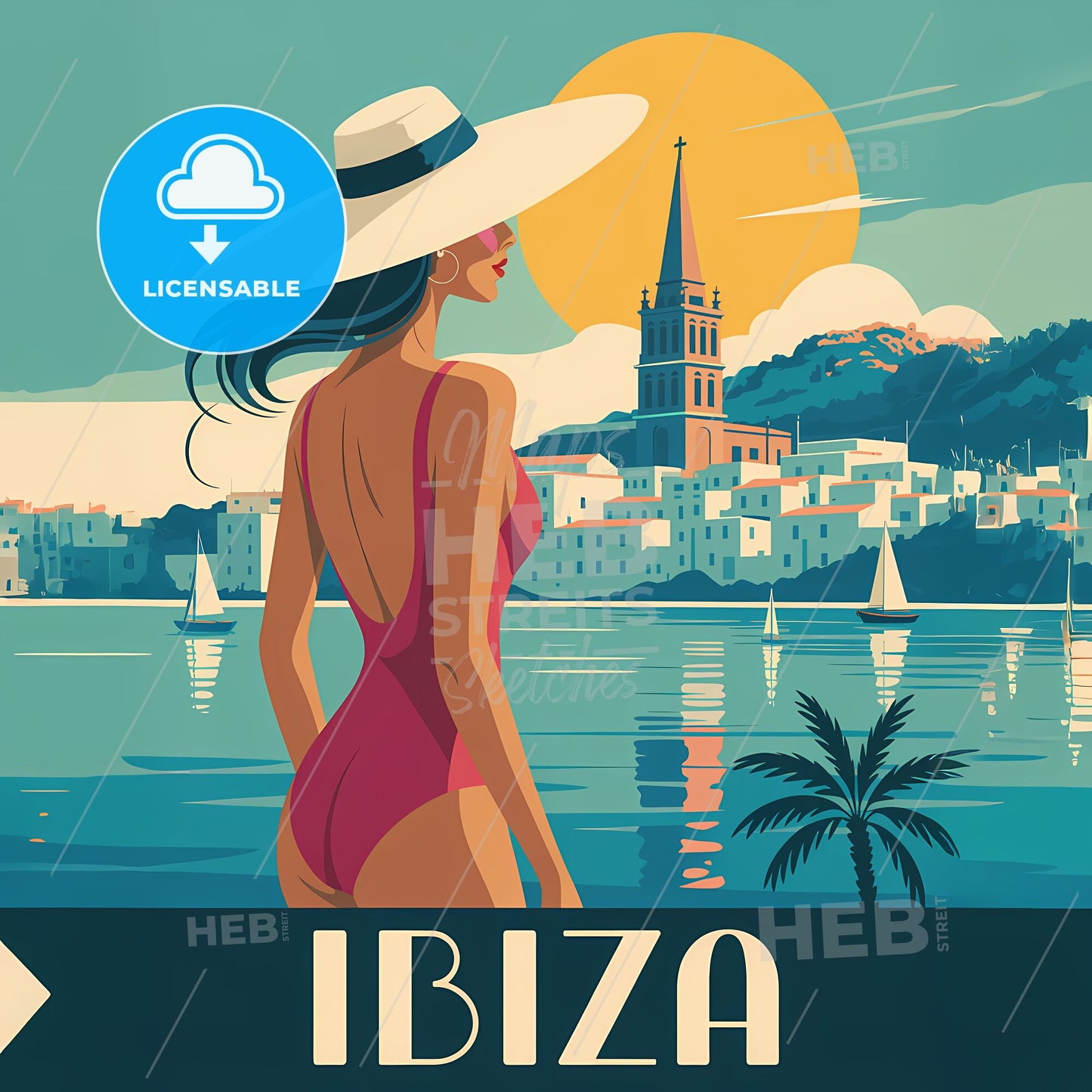 Sun-Kissed Serenity: Art Deco Escape to Ibiza's Coastal Charm