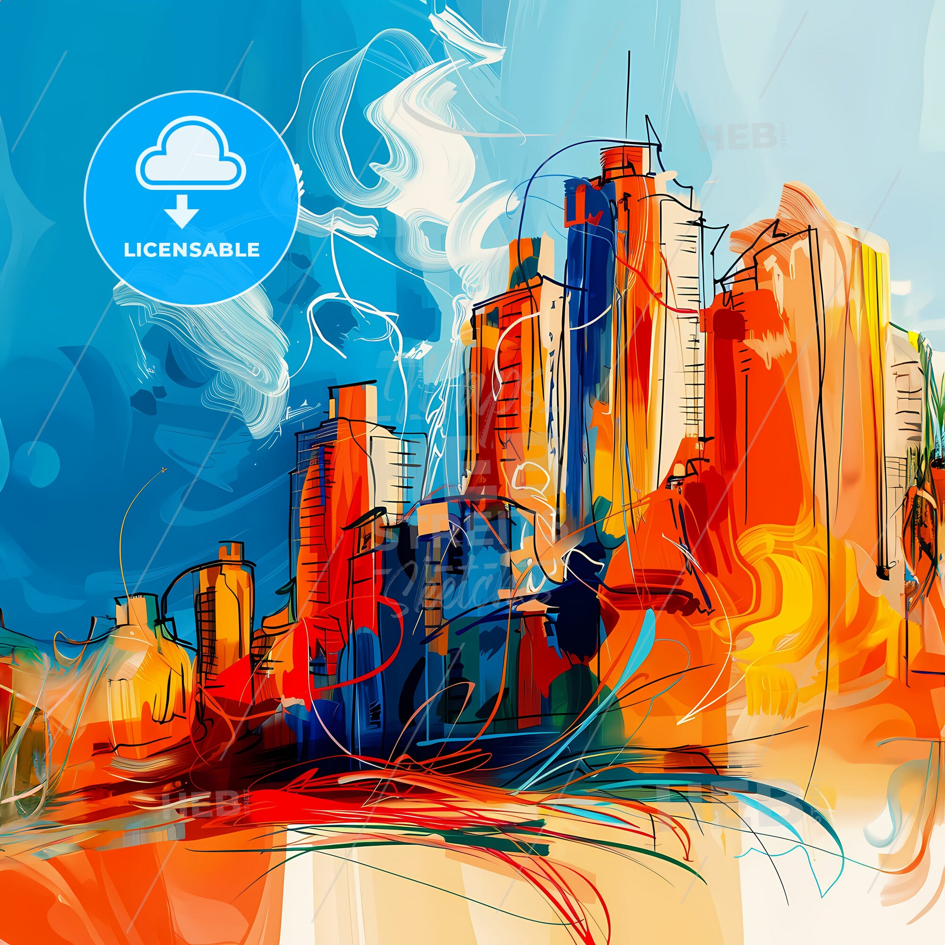 Vibrant Sunshine Coast, Australia - A Colorful Cityscape With Blue Sky And Clouds