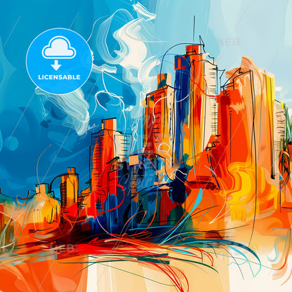 Vibrant Sunshine Coast, Australia - A Colorful Cityscape With Blue Sky And Clouds