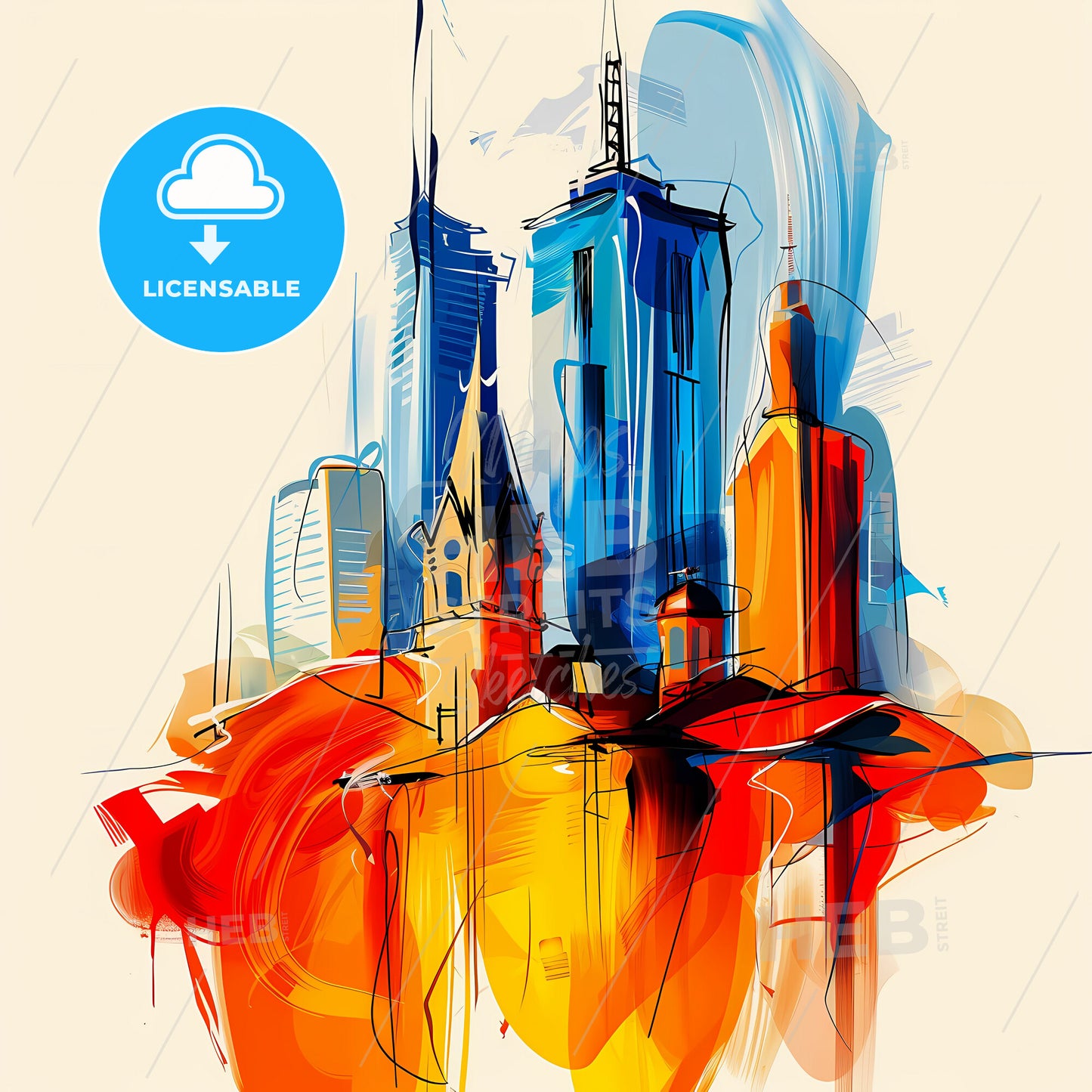 Vibrant Sunshine Coast, Australia - A Colorful Cityscape With Buildings And Spires