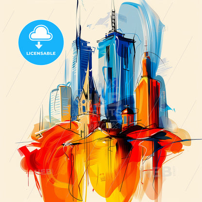 Vibrant Sunshine Coast, Australia - A Colorful Cityscape With Buildings And Spires