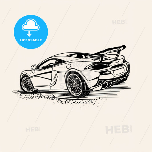 Supercar - A Black And White Drawing Of A Sports Car