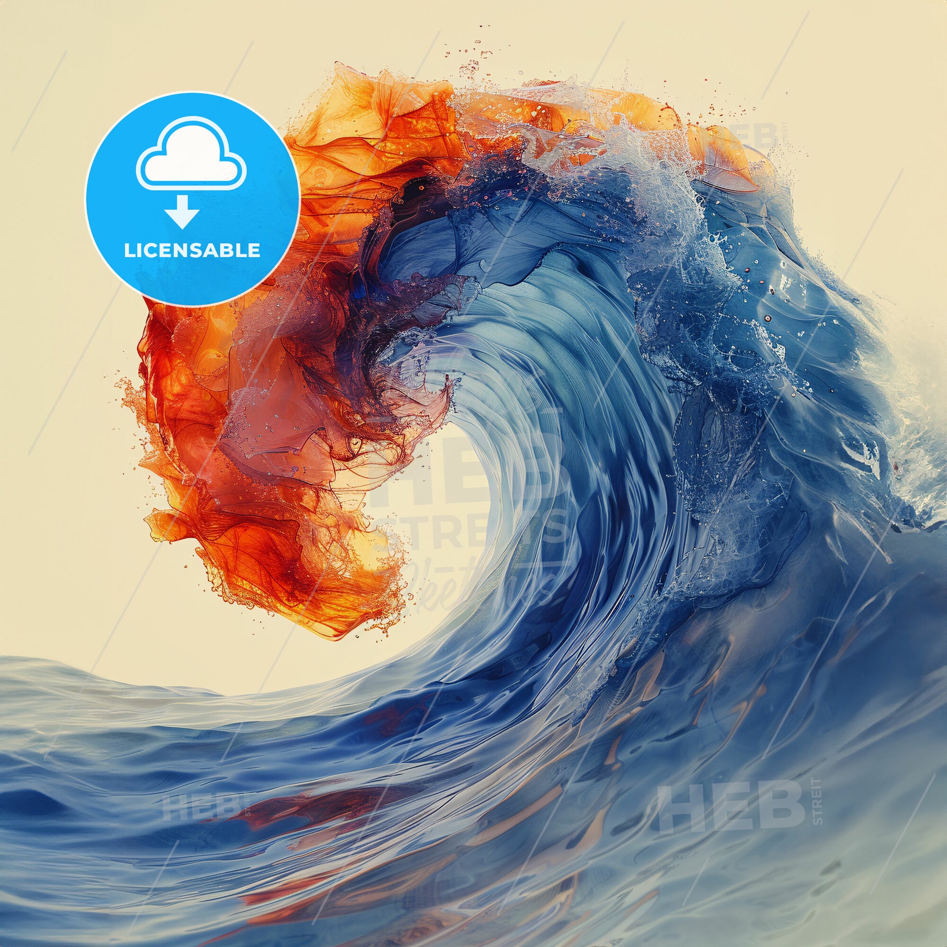 Surf & Spray: Waves of Art - A blue and orange wave