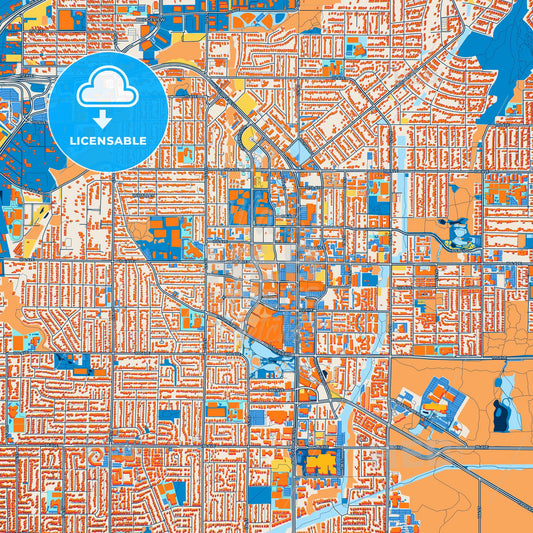 Colorful Surrey Street Map with Labels and Buildings