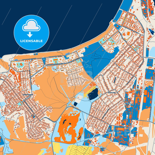 Colorful Svitlovodsk Street Map with Labels and Buildings