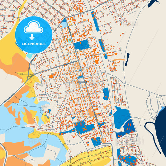 Colorful Svobodny Street Map with Labels and Buildings