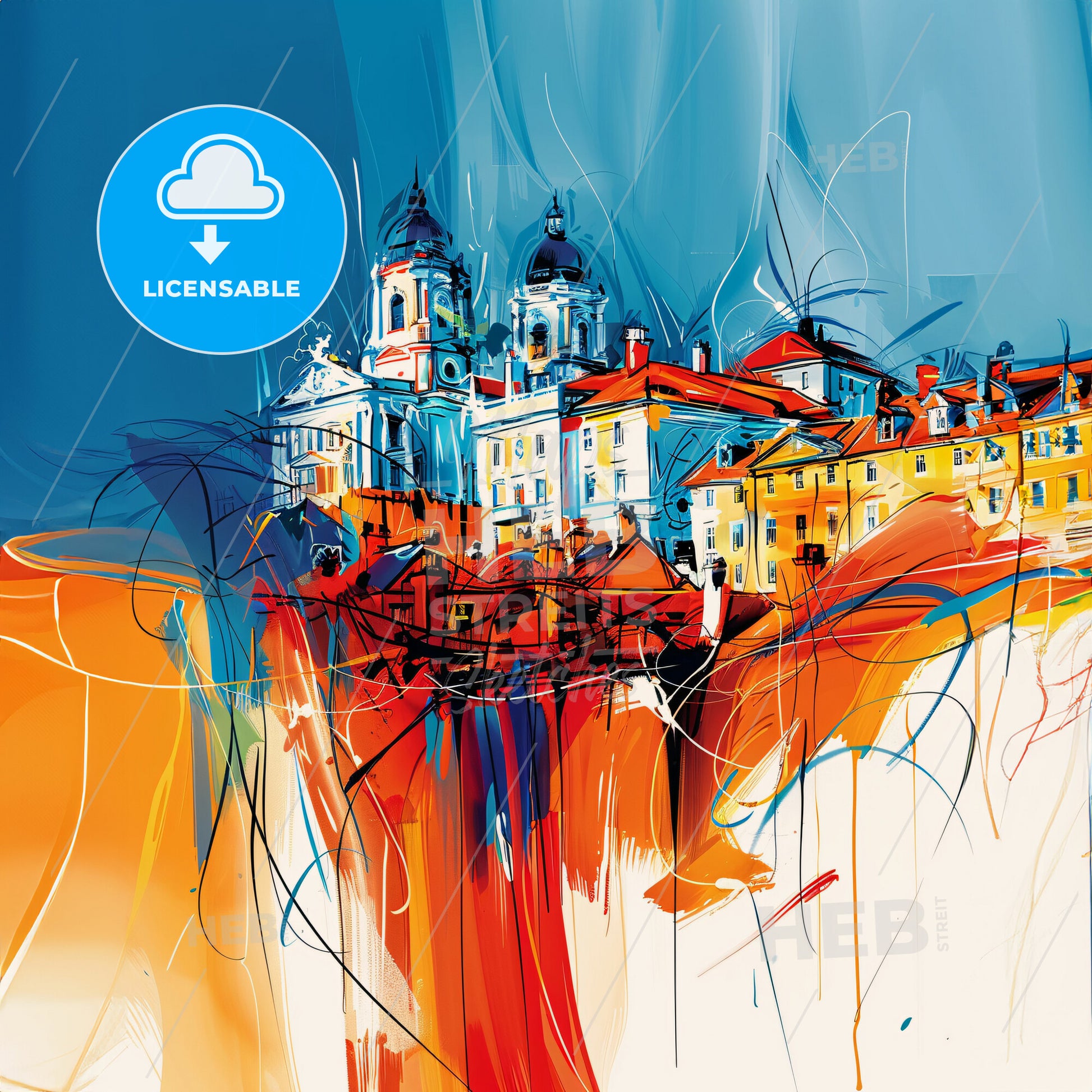 Vibrant Swansea, Wales - A Painting Of A City