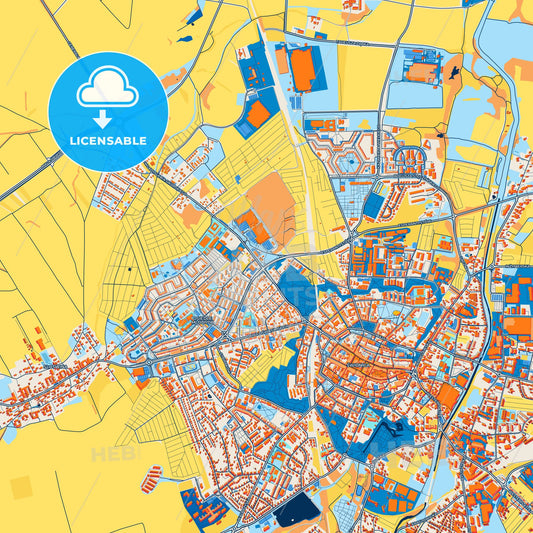 Colorful Świdnica Street Map with Labels and Buildings