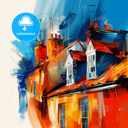 Vibrant Swindon, England - A Painting Of A Building