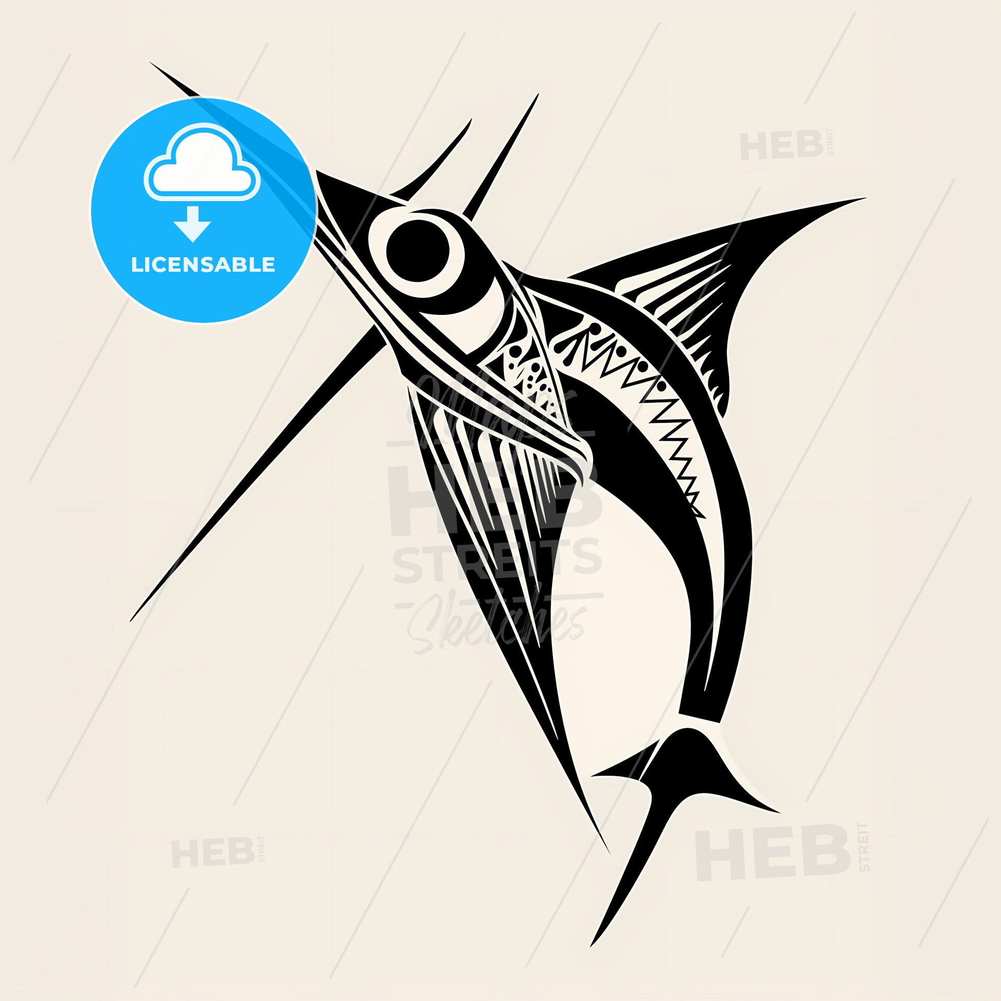 Swordfish - A Black And White Image Of A Swordfish