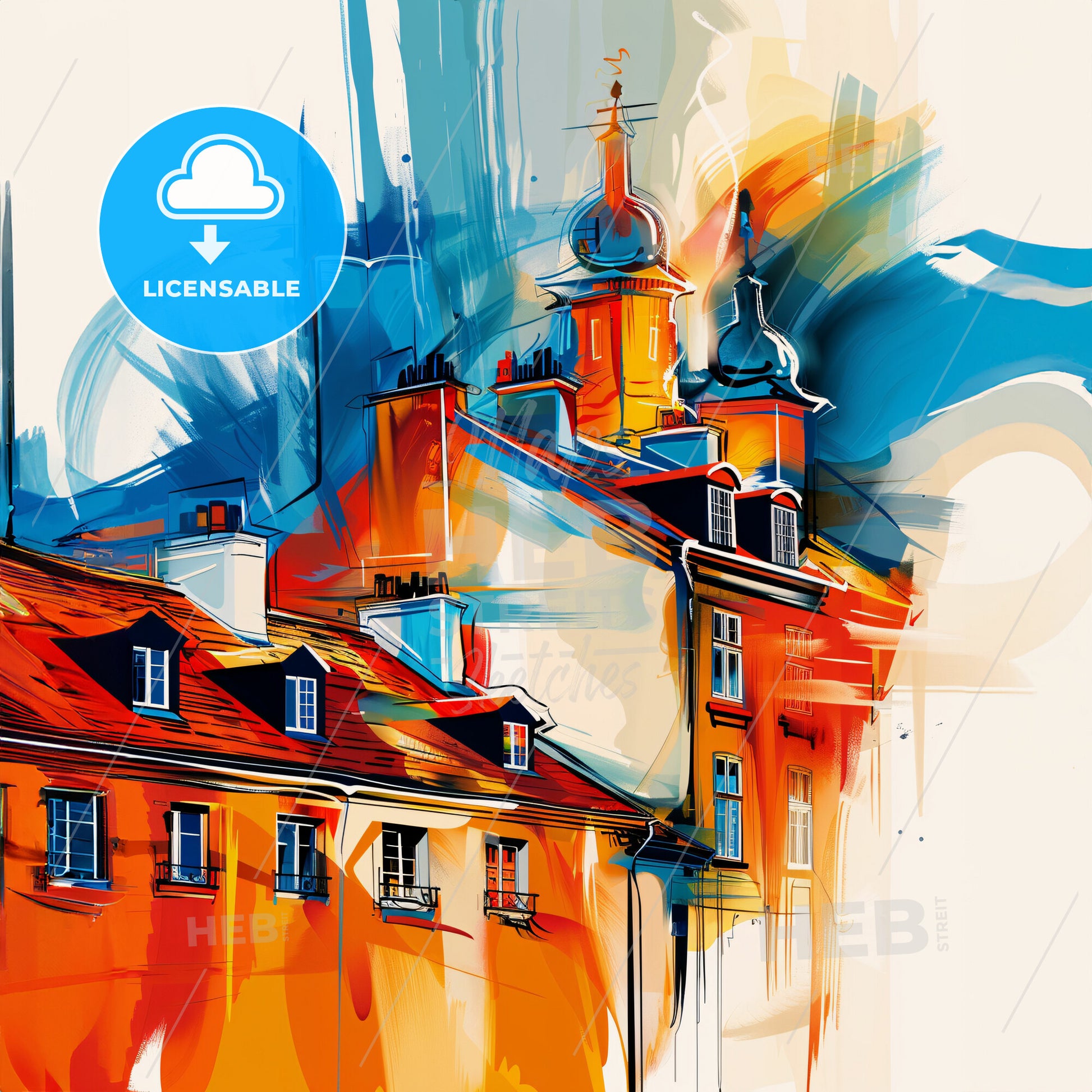 Vibrant Swords, Ireland - A Painting Of A Building