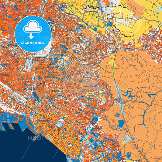 Colorful Sykies Street Map with Labels and Buildings