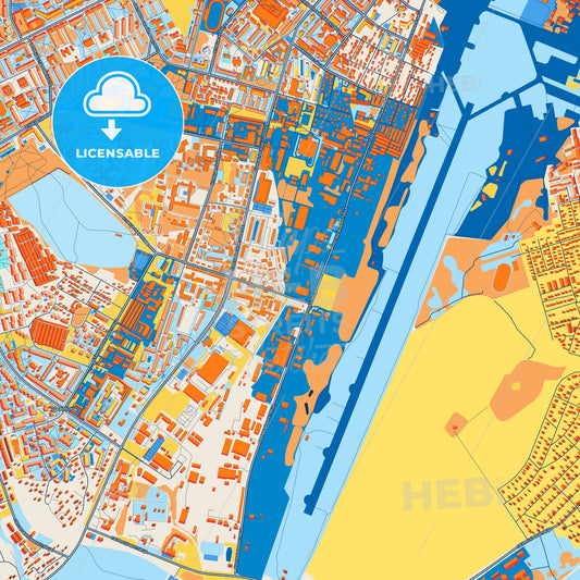 Colorful Syktyvkar Street Map with Labels and Buildings
