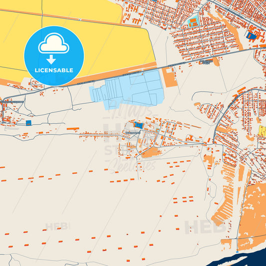 Colorful Syzran Street Map with Labels and Buildings