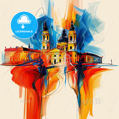 Vibrant Szeged, Hungary - A Painting Of A Building