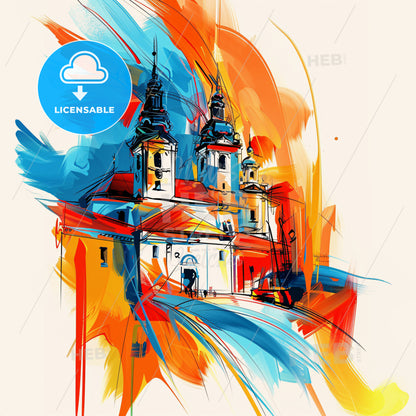 Vibrant Szolnok, Hungary - A Painting Of A Building