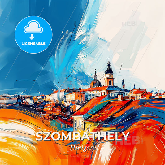 Vibrant Szombathely, Hungary - A Painting Of A City - Square format print template