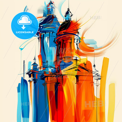 Vibrant Tacoma, Washington - A Colorful Painting Of A Building