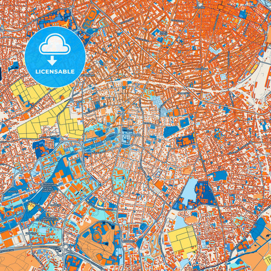 Colorful Talence Street Map with Labels and Buildings