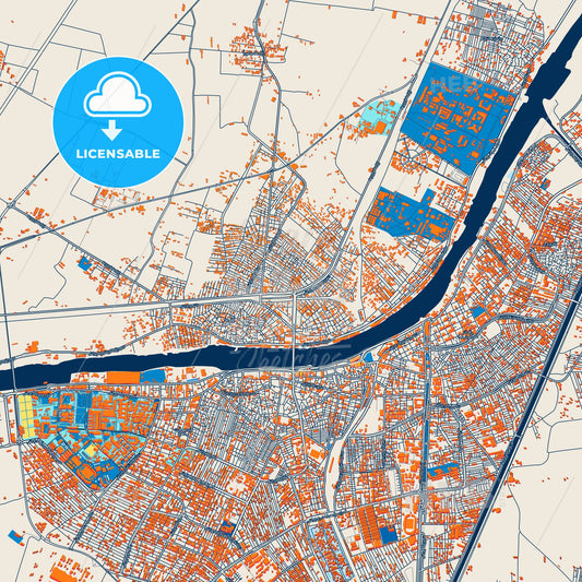 Colorful Talkha Street Map with Labels and Buildings