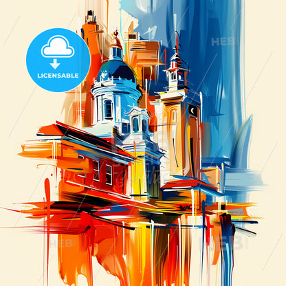 Vibrant Tallahassee, Florida - A Painting Of A Building