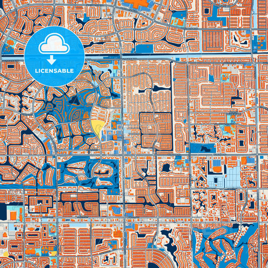 Colorful Tamarac Street Map with Labels and Buildings